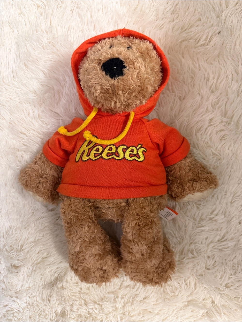 Reese's Brown Teddy Bear in Orange Hoodie Plush Toy